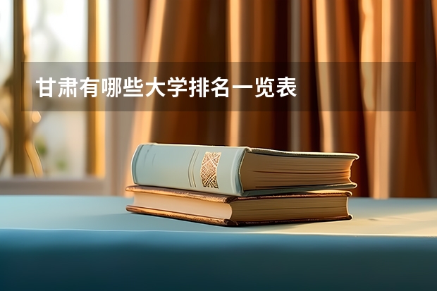 甘肃有哪些大学排名一览表