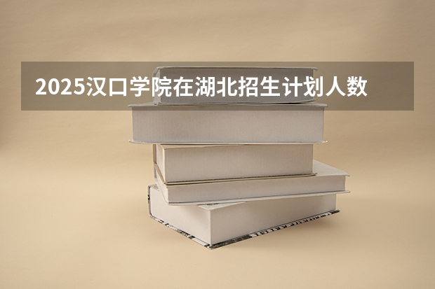 2025汉口学院在湖北招生计划人数