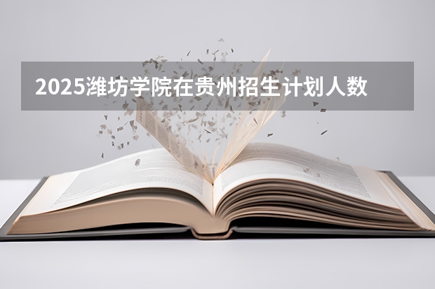 2025潍坊学院在贵州招生计划人数